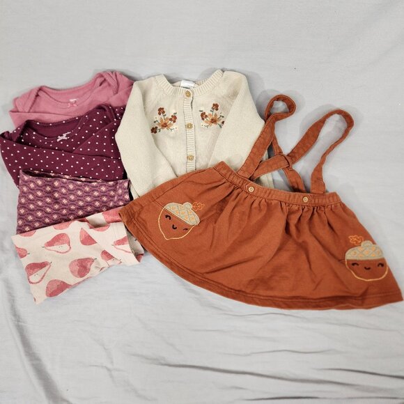 Bundle Carter's Clothing Girls 18M Leggings One Piece Bodysuit Sweater Skirt - Picture 1 of 7